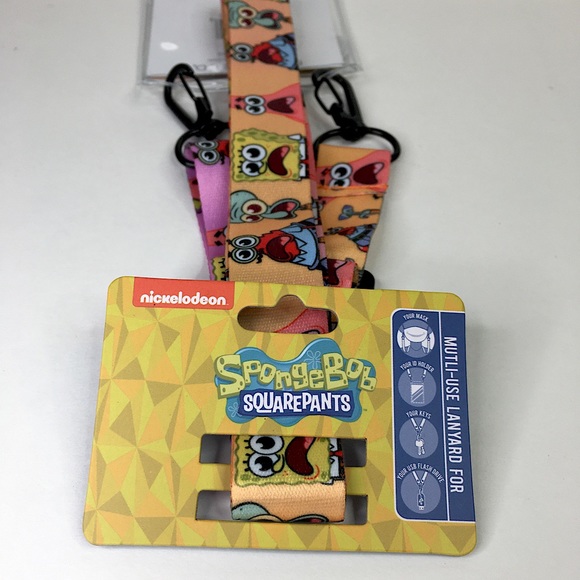 SpongeBob SquarePants Bioworld Mask Lanyard, Printed ID/Mask Holder - Picture 4 of 5